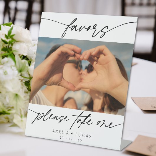 Signe De Table Moderne Faveurs Calligraphie Script Photo