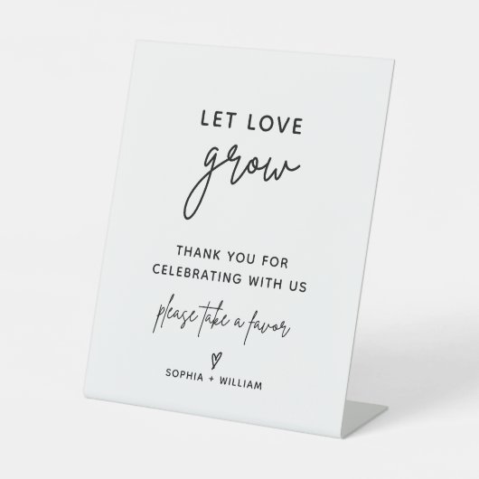 Signe De Table Moderne Laisser l'amour grandir S'il vous plaît |  (Recto)