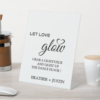 Signe De Table Moderne Laisser l'amour Lumineuse Mariage Lumineus