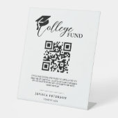 Signe De Table Moderne Lycée Graduation Fonds Colleg code QR (Recto)