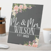 Signe De Table Moderne M. & Mme Etabli Mariage rose (In SItu)