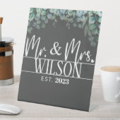 Signe De Table Moderne M & Mme Eucalyptus Etabli Mariage (In SItu)