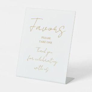 Signe De Table Moderne minimaliste Or Élégant Script Faveurs