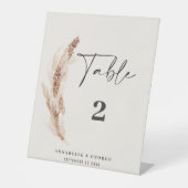 Signe De Table moderne pampas herbe mariage numéro de table (Recto)