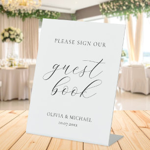 Signe De Table Moderne S'il vous plaît signer notre Mariage de li