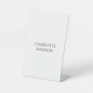 Signe De Table Moderne Simple Blanc Tendance Minimaliste Nom Simp