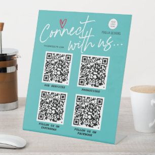 Signe De Table Moderne tendance médias sociaux QR code entreprise