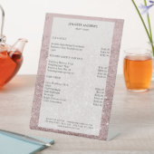 Signe De Table Moderner Rosa Glitzer Salon Prix Sockelschild (In SItu)