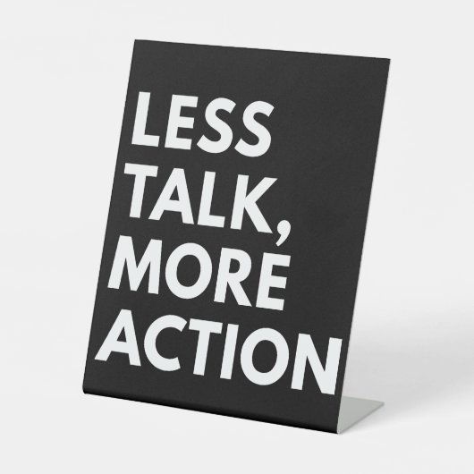 SIGNE DE TABLE MOINS DE PAROLES PLUS D'ACTION (Recto)