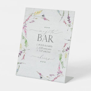 Signe De Table Mojito Fête de Mariage Florale Aquarelle Fleur Sau