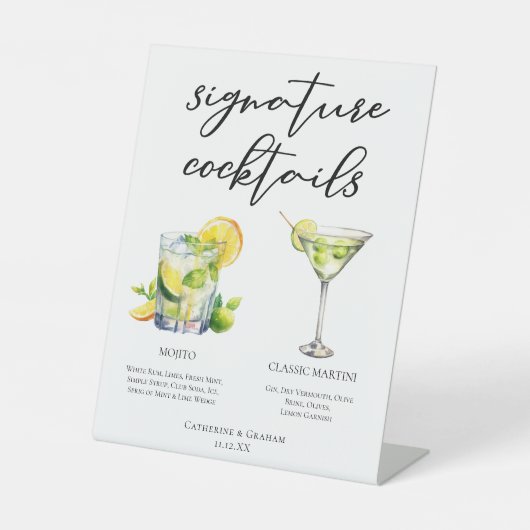 Signe De Table Mojito Martini Mariage Signature Cocktails Menu (Recto)