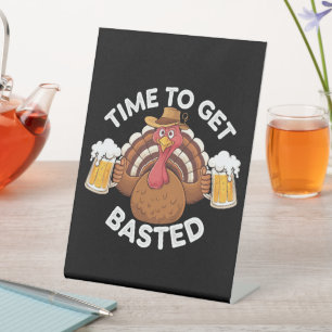 Signe De Table Moment de l'arrosage drôle de bière de Thanksgivin