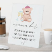 Signe De Table Momosa Bar Bonjour Bebe French Baby Shower Pedesta (In SItu)
