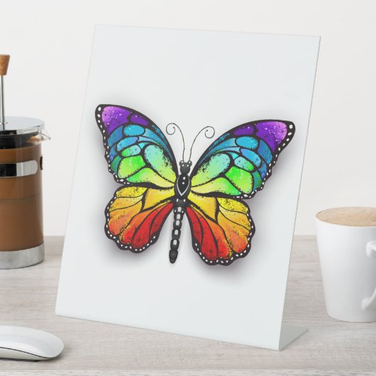 Signe De Table Monarque papillon arc-en-ciel (In SItu)