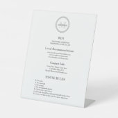 Signe De Table Monogram hospitalité Hotel Guest Wifi et règles (Recto)