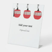 Signe De Table Monogram Retro Red Ski Gondola Lift Personnalisé (Recto)