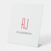 Signe De Table Monogramme blanc simple (Recto)