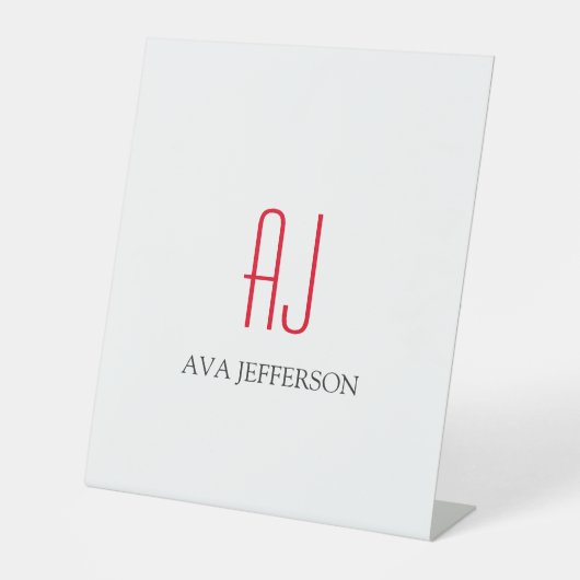 Signe De Table Monogramme blanc simple (Recto)