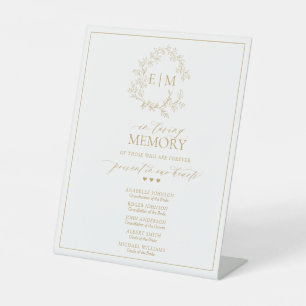 Signe De Table Monogramme De Cimier D'Or En Mémoire D'Amour