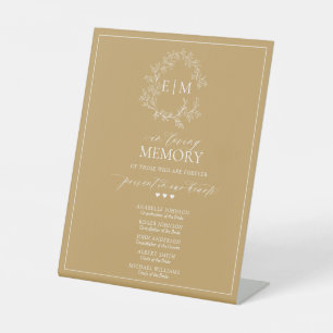 Signe De Table Monogramme De Cimier D'Or En Mémoire D'Amour Pedes