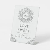 Signe De Table Monogramme de feuille dessinée à la main grise mar (Recto)