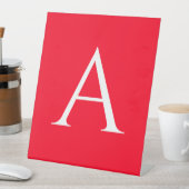 Signe De Table Monogramme de lettre initiale rouge blanc simple (In SItu)
