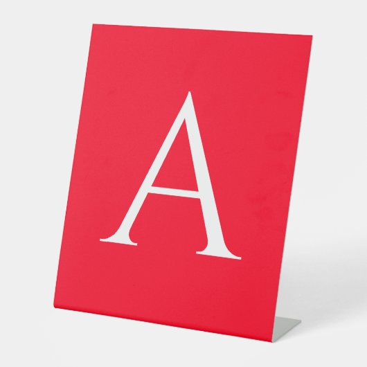 Signe De Table Monogramme de lettre initiale rouge blanc simple (Recto)