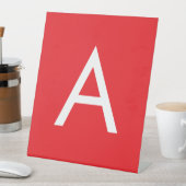 Signe De Table Monogramme de lettre initiale rouge blanc simple m (In SItu)