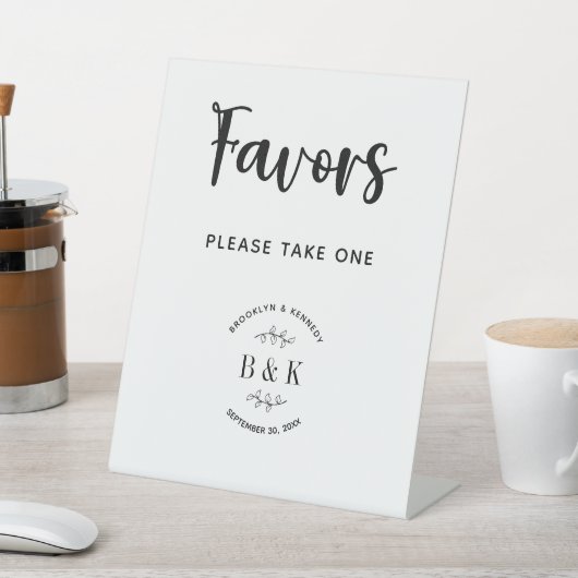 Signe De Table Monogramme Floral Favoris Mariage Botanique Prendr (In SItu)