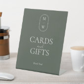 Signe De Table Monogramme minimum Moss Green Wedding Cartes & Cad (In SItu)