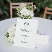 Signe De Table Monogramme moderne simple mariage accueil