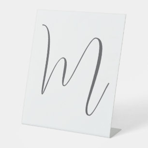Signe De Table Monogramme Moderne Simple Minimaliste Plaque