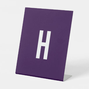 Signe De Table Monogramme Nom Propre Initial Minimaliste Bleu Min