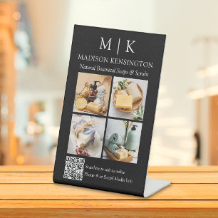 Signe De Table Monogramme ou ajouter un logo Business QR Code 4 P