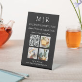 Signe De Table Monogramme ou ajouter un logo Business QR Code pho (In SItu)