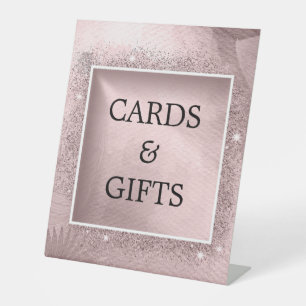 Signe De Table Monogramme rose Parties scintillant or