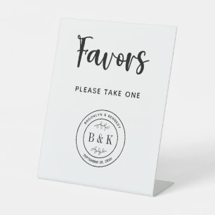 Signe De Table Monogramme végétal Botanique Faveurs de mariage Pr