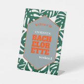 Signe De Table Monstera de Bachelorette Tropicale Bienvenue (Recto)