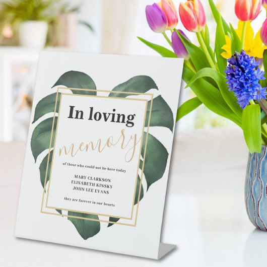 Signe De Table Monstera In loving memory wedding