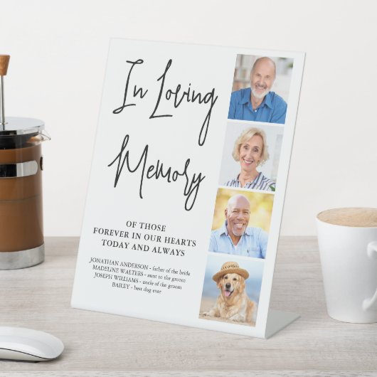 Signe De Table Monument commémoratif Mariage moderne Collage phot (In SItu)