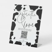 Signe De Table Moo Cow Spots Mariage noir blanc Capter l'amour (Recto)