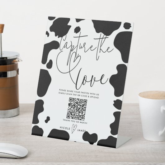 Signe De Table Moo Cow Spots Mariage noir blanc Capter l'amour (In SItu)