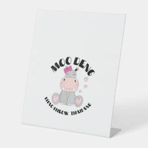 Signe De Table Moo Deng Pygmy en Thaïlande - Le mignon bébé Hippo