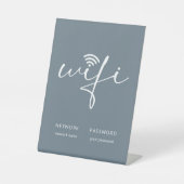 Signe De Table Mot de passe de réseau de script WiFi moderne Bleu (Recto)