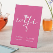 Signe De Table Mot de passe de réseau de script WiFi moderne rose (In SItu)