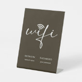 Signe De Table Mot de passe de réseau de script WiFi simple marro (Recto)