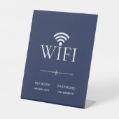 Signe De Table Mot de passe de réseau WiFi simple moderne Navy Bl (Recto)