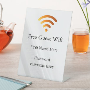 Signe De Table Mot de passe et réseau Wifi invité d'entreprise
