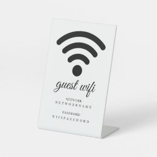 Signe De Table Mot de passe et réseau Wifi invité d'entreprise