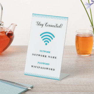 Signe De Table Mot de passe et réseau WiFi minimaliste personnali